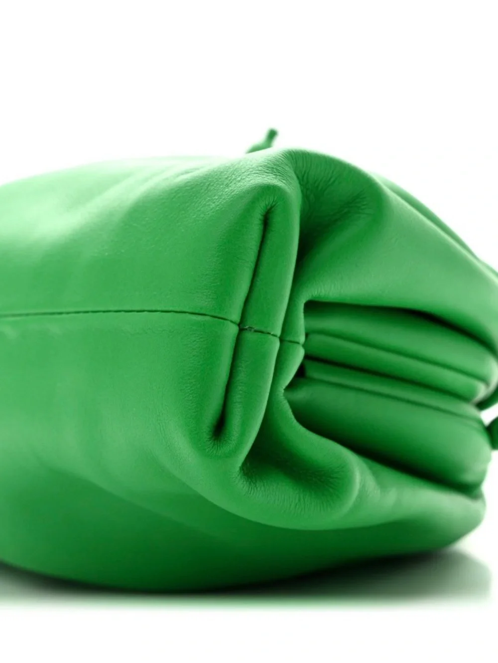 Bottega Veneta Bright Green Leather Drawstring Pouch